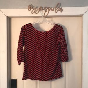 Chevron Bow Back Top